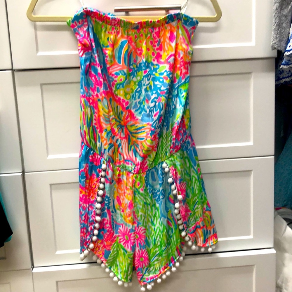 Strapless Lilly Pulitzer romper.
